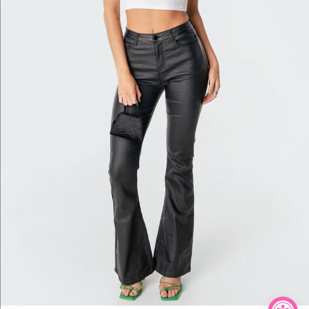 Edikted faux leather jeans